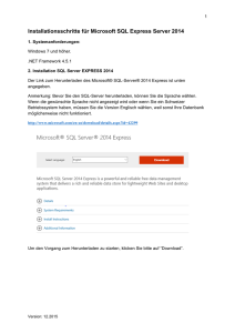 Installationsschritte für Microsoft SQL Express Server 2014