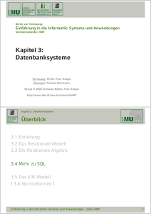 Kapitel 3: Datenbanksysteme - DBS