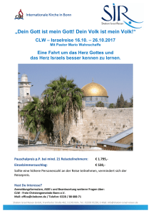Infos zur CLW-Israelreise 2017