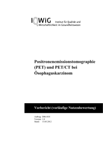 PET und PET/CT bei Ösophaguskarzinom