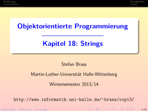 Objektorientierte Programmierung, Kapitel 18: Strings
