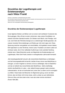 Grundriss der Logotherapie und Existenzanalyse nach Viktor Frankl