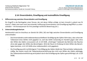 14: Einverständnis, Einwilligung und mutmaßliche