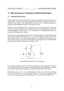 4. Berechnung von Transistorverstärkerschaltungen