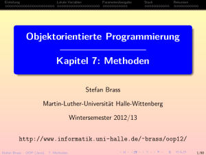 Objektorientierte Programmierung, Kapitel 7: Methoden