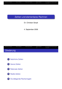 Zahlen und elementares Rechnen