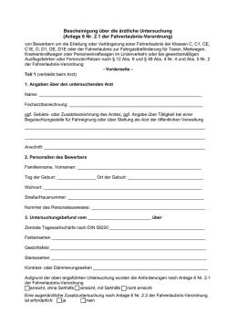 Augenärztliches Gutachten/Zeugnis durch einen Arzt für Betriebs