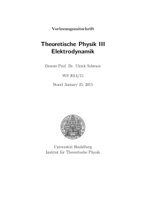 Elektrodynamik - Institut für Theoretische Physik
