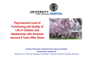 Psychosocial Level of Functioning and Quality of Life in Children