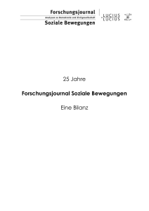 FJSB 25 Jahre: Bilanz - Forschungsjournal Soziale Bewegungen