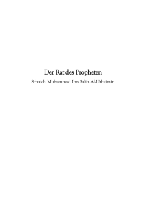 Der Rat des Propheten an Mu`aadh ibn Jabal