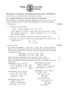 Blatt 2 - Fachbereich Mathematik und Informatik