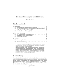 Die Dirac-Gleichung für freie Elektronen