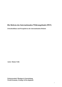 Die Reform des Internationalen Währungsfonds (IWF)