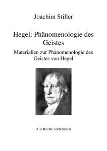 Hegel: Phänomenologie des Geistes