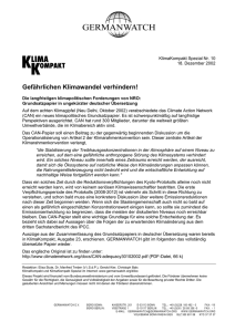 Gefährlichen Klimawandel verhindern!