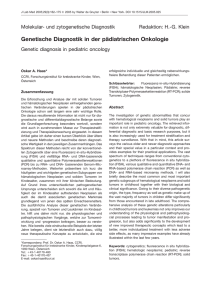 zum Artikel (pdf-Datei 397 kB) - « »« »« Zytogenetik Forum