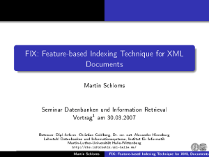 FIX: Feature-based Indexing Technique for XML Documents