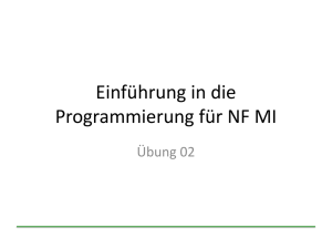 Einführung in die Programmierung für NF MI