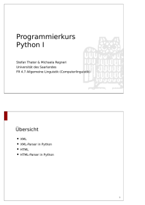 Folien - Computerlinguistik - Universität des Saarlandes