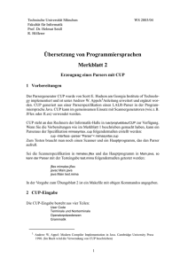 Übersetzung von Programmiersprachen Merkblatt 2