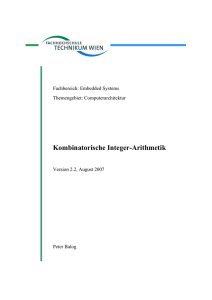 Kombinatorische Integer-Arithmetik