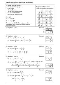 Gleichmäßig beschleunigte Bewegung