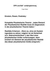 Einstein, Rosen, Podolsky: Komplette Physikalische Theorie