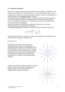 1 11.3 Elektrische Feldstärke Hat man eine Ladung Q und bringt in