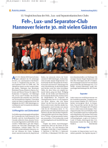 Feh-, Lux- und Separator-Club Hannover feierte 30. mit vielen Gästen