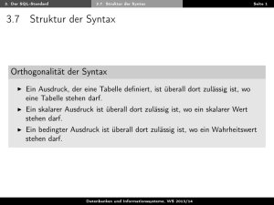 3.7 Struktur der Syntax - Datenbanken und Informationssysteme