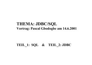 THEMA: JDBC/SQL