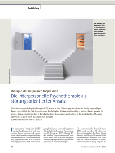 Die Interpersonelle Psychotherapie als störungsorientierter Ansatz
