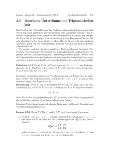 3.5 Invariante Unterräume und Trigonalisierbar- keit