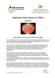 Allgemeine Informationen zu MRSA