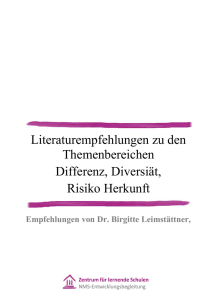 Literaturempfehlungen zu den Themenbereichen Differenz, Diversiät