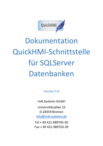 Dokumentation QuickHMI-Schnittstelle für SQLServer Datenbanken