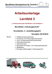 LF 3 Fahrzeugtechnik 1. Lehrjahr 2016 2017