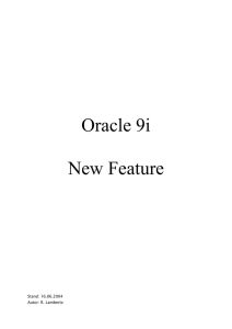 Einige neue Oracle9i Feature - Lambertz