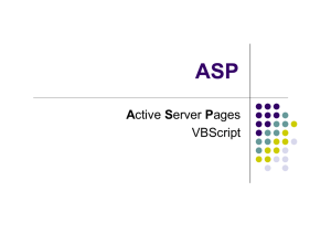 Active Server Pages VBScript