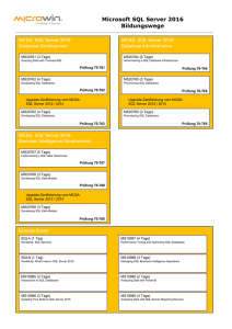 Microsoft SQL Server 2016 Bildungswege