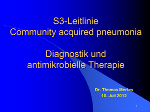 S3-Leitlinie Community acquired pneumonia Diagnostik und