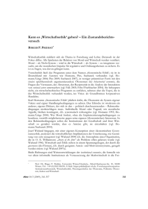 Kann es ‚Wirtschaftsethik` geben? – Ein Zustandsberichts