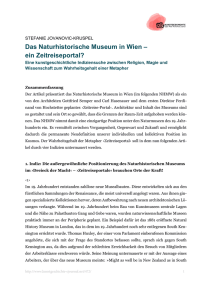 Das Naturhistorische Museum in Wien – ein Zeitreiseportal?