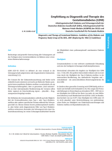 Empfehlung zu Diagnostik und Therapie des Gestationsdiabetes