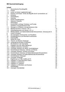 M9 Geometrielehrgang Inhalt