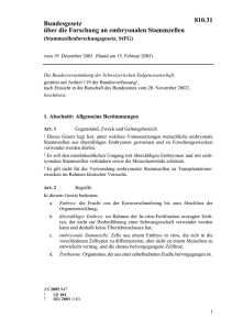 Bundesgesetz vom 19. Dezember 2003 über die Forschung an