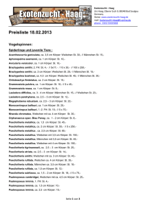 Preisliste 18.02.2013 - Exotenzucht-Haag