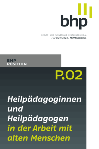 Positionspapier P02: Heilpädagoginnen und Heilpädagogen in der
