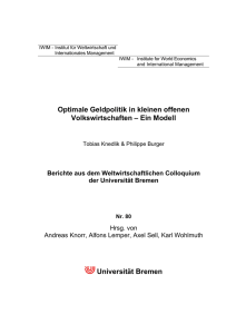 Optimale Geldpolitik in kleinen offenen Volkswirtschaften